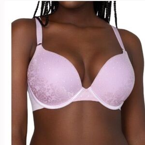 SECRET TREASURES BRA 36DD
UNDERWIRE PUSH UP PURPLE FLORAL
BACK SIDE SMOOTHING